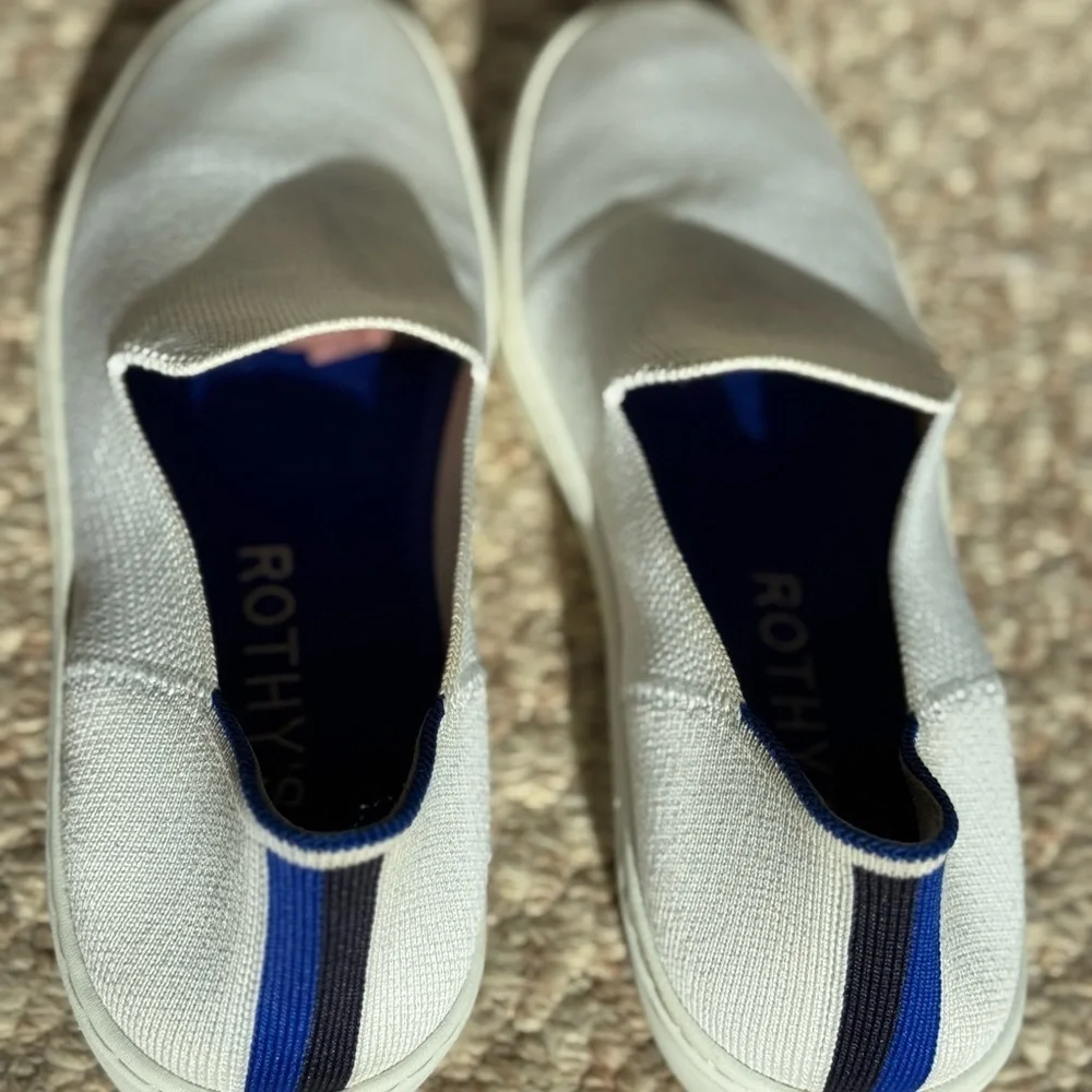 Rothy's The Original Slip On Sneaker Womens Size 7.5 White Casual Knit Shoes